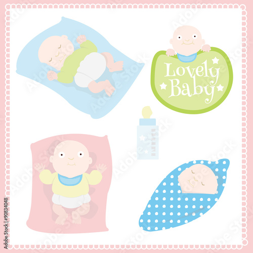 2 pictures of a baby sleeping, one picture of the baby awake and laying down.