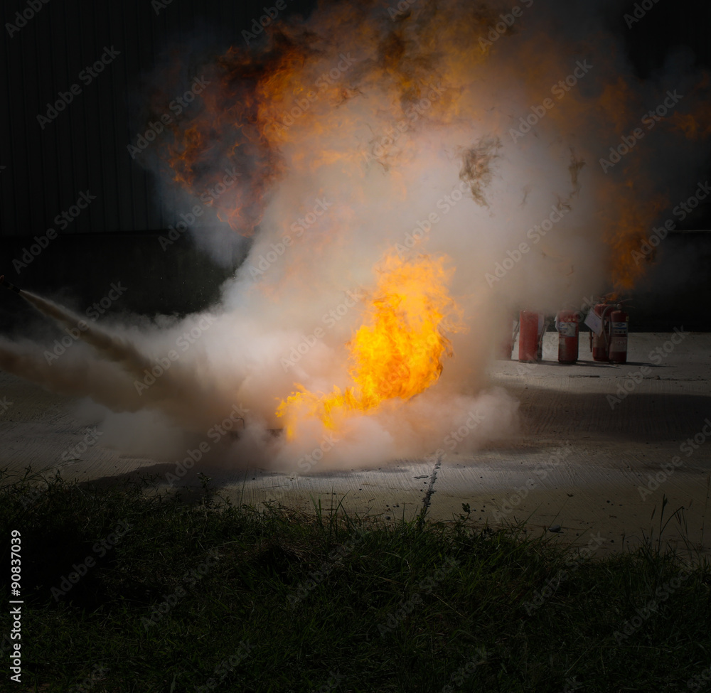 fire fighting by dry chemical