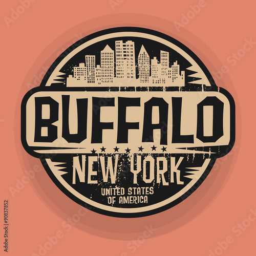 Stamp or label with name of Buffalo, New York
