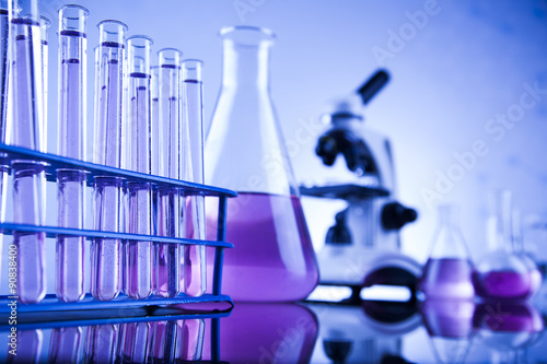 Obraz na plátne Chemistry science, Laboratory glassware background