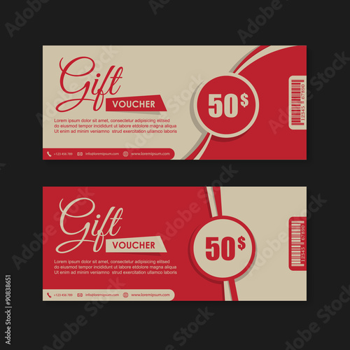 Voucher, Gift certificate, Coupon template.