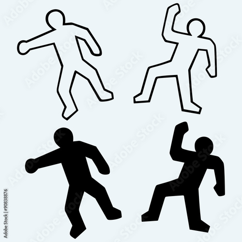 Crime scene illustration. Isolated on blue background