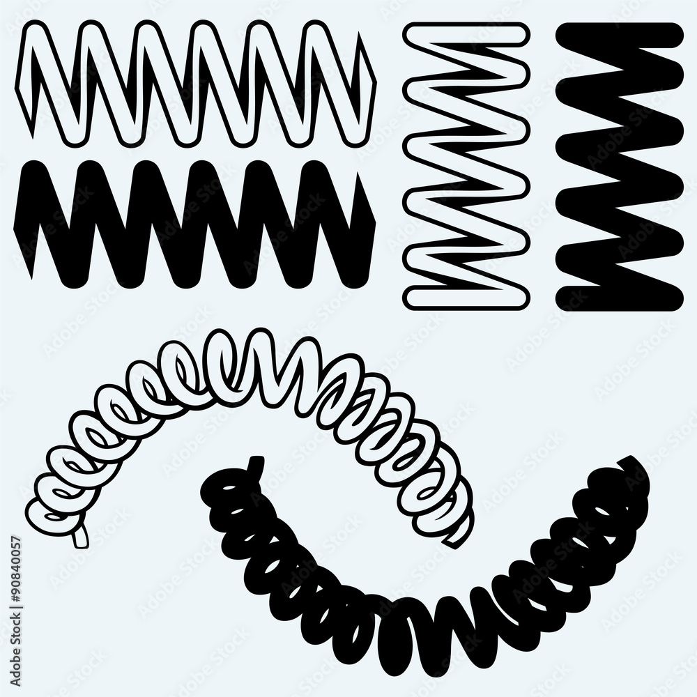 Fotografie Tension springs. Isolated on blue background