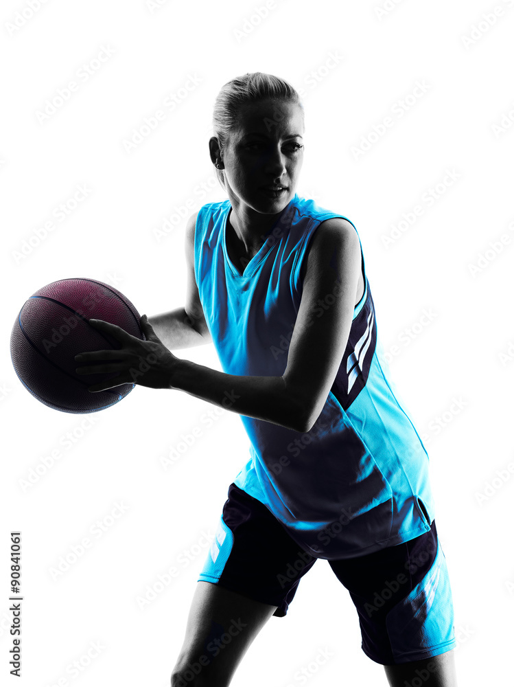 Naklejka premium woman basketball player silhouette