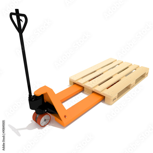 Orange manual hand hydraulic pallet truck