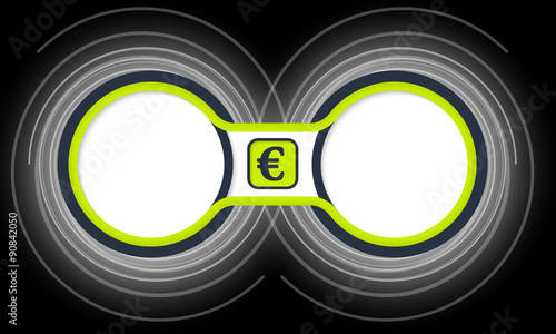 Two colored circular frames for your text and euro symbol