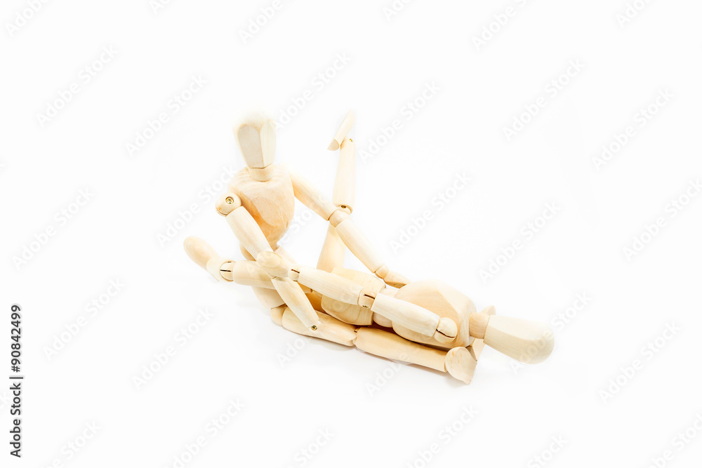Dummy wooden sex on white background Dummy wooden sex on white background