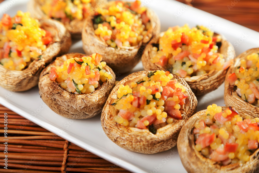 Mushrooms stuffed with couscous Mushrooms stuffed with couscous