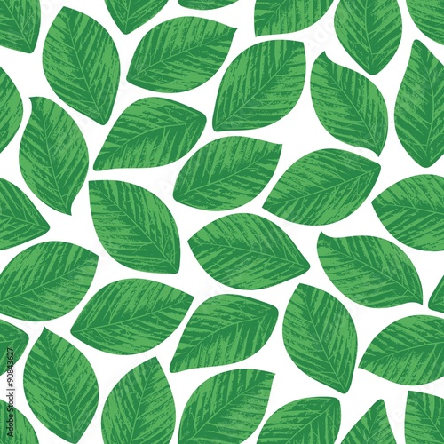 Seamless texture of leaves isolated on white background. Vector eps 8