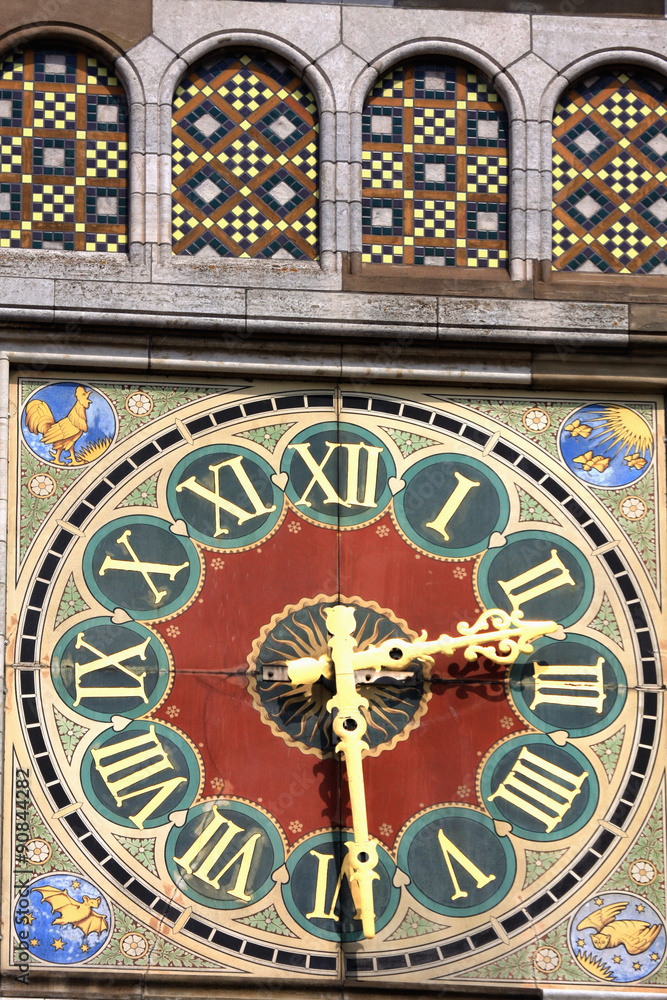 Obraz premium beautiful detail, clock with Roman numerals on Amsterdam Train s