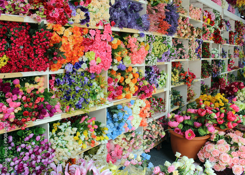 flowers on the shelves