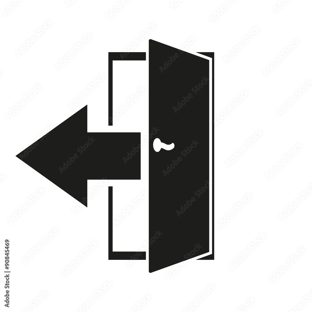 The exit icon. Logout and output, outlet, out symbol. Flat The exit icon. Logout and output, outlet, out symbol. Flat