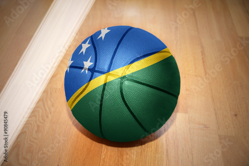 basketball ball with the national flag of Solomon Islands