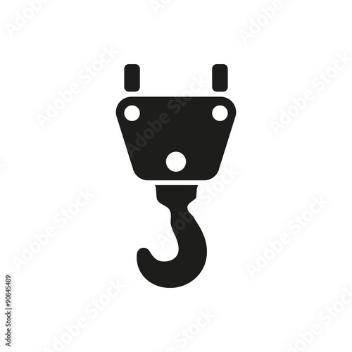 The crane hook icon. Building and lifting symbol. Flat