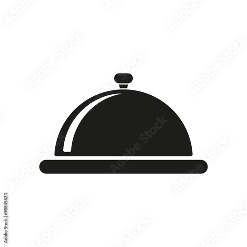 The tray station icon. Breakfast and lunch, dinner, restaurant symbol. Flat