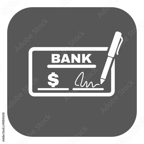The check icon. Checkbook and cheque, pay, payment, paying symbol. Flat