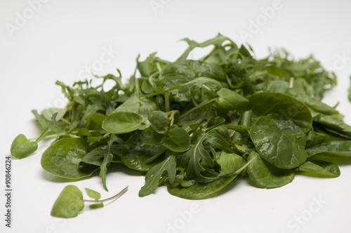 Rocket and spinach mixed salad leaves
