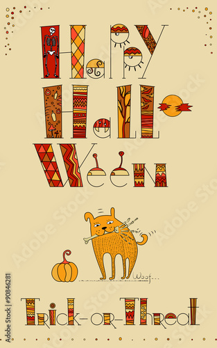 Doodle design for halloween card
