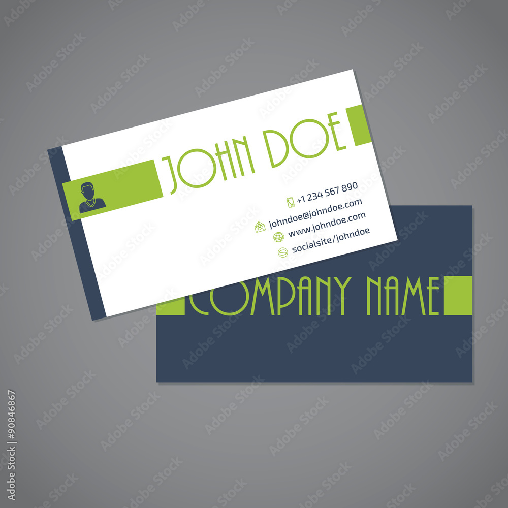 Simplistic two sided business card