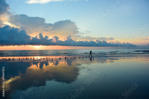 Beautiful  refection cloudscape over the sea, sunrise shot.