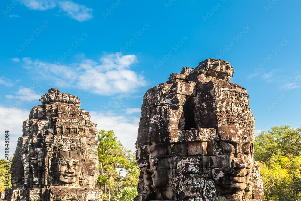 Fototapeta premium Face of Bayon castle in Cambodia.