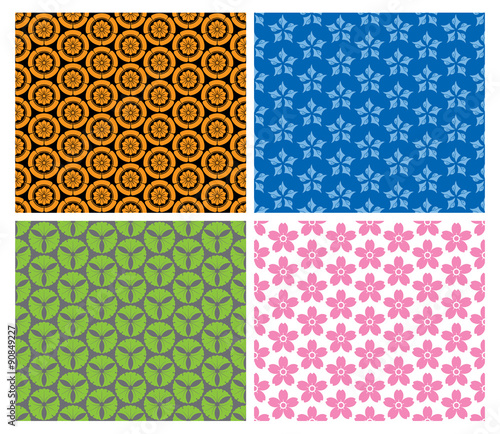Four colorful Japanese patterns