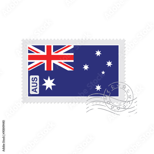 australia flag old postage stamp