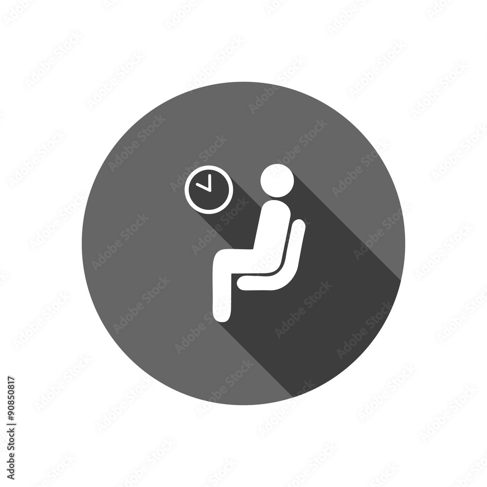 waiting icon,long shadow waiting icon,long shadow