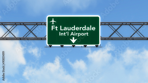 Fort Lauderdale USA Airport Highway Sign