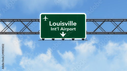 Louisville USA Airport Highway Sign