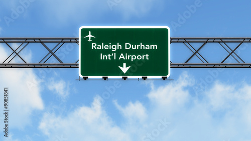 Raleigh Durham USA Airport Highway Sign