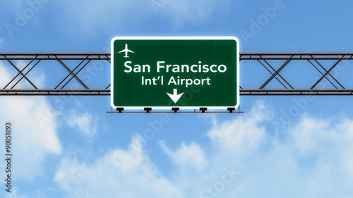 San Francisco USA Airport Highway Sign