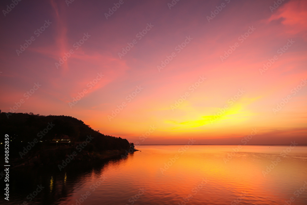 Multi color of cloud and sky  at twilight time