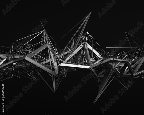 Abstract 3D Rendering of Chaotic Structure.
