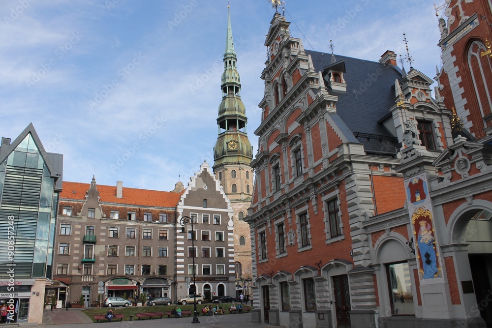 Riga old town view