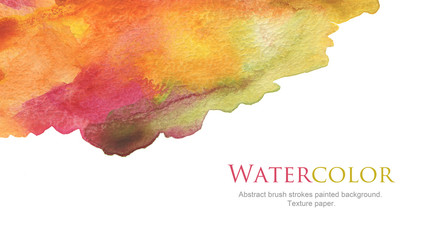 Abstract watercolor brush strokes painted background. Texture pa