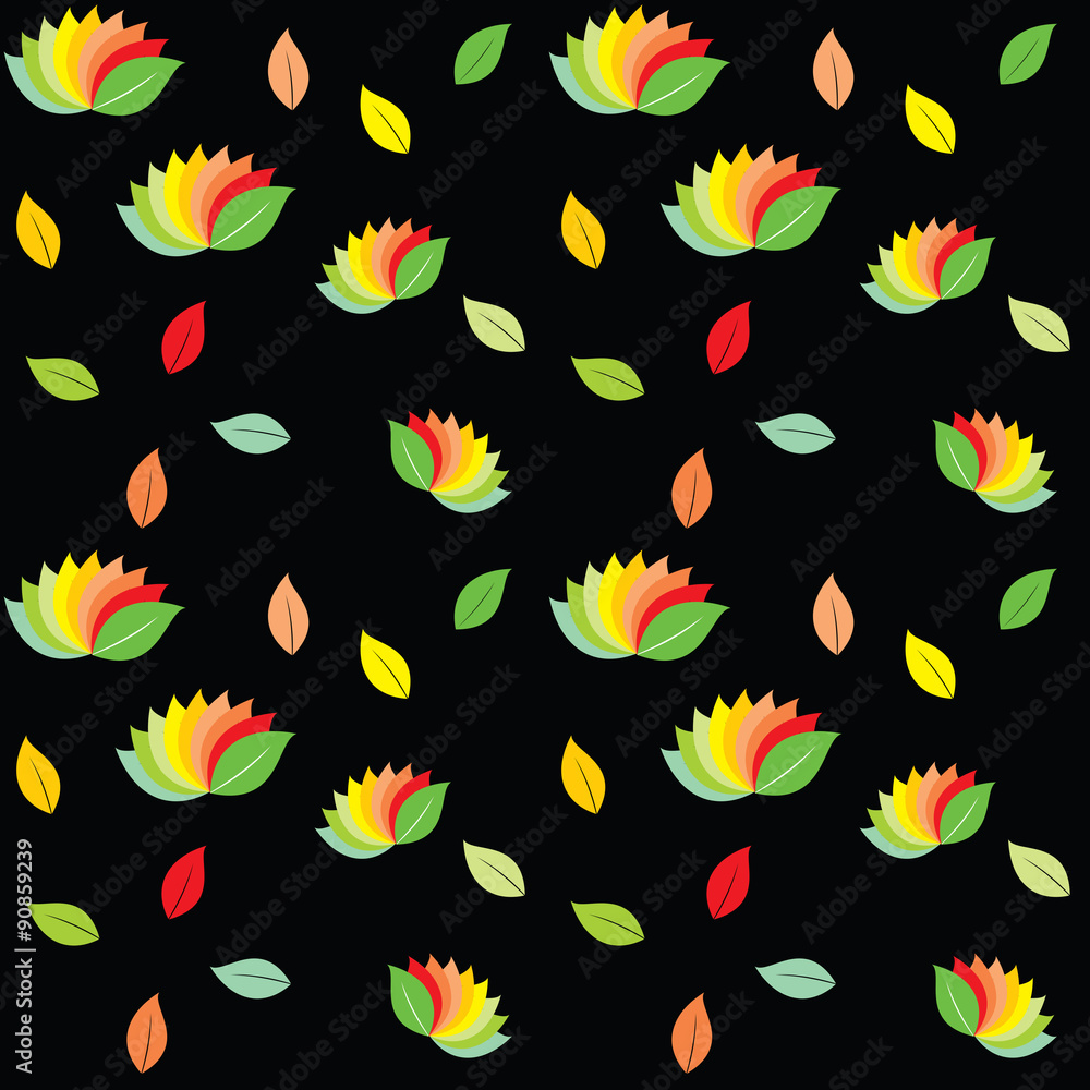 Seamless pattern with colorful leaves Seamless pattern with colorful leaves