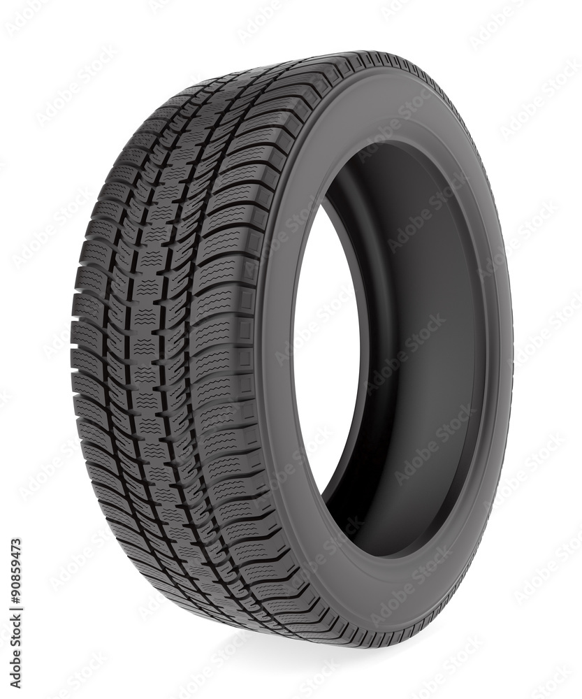 Winter tire isolated on the white background Winter tire isolated on the white background