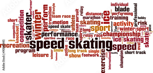 Speed skating word cloud concept. Vector illustration