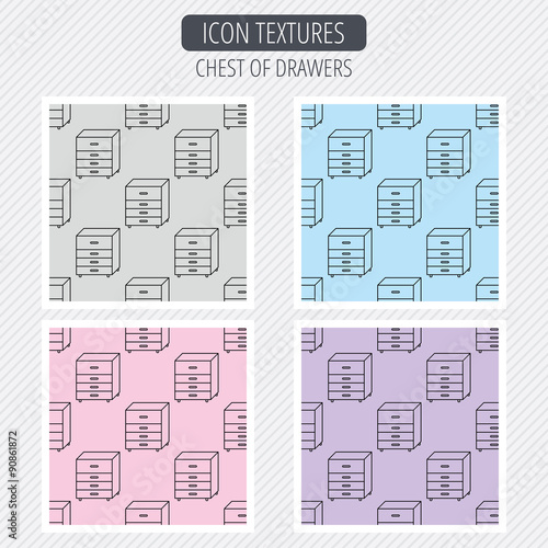 Chest of drawers icon. Interior commode sign.