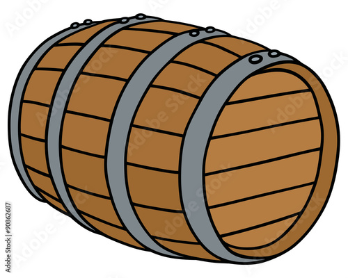 Wooden barrel / Hand drawing, vector illustration