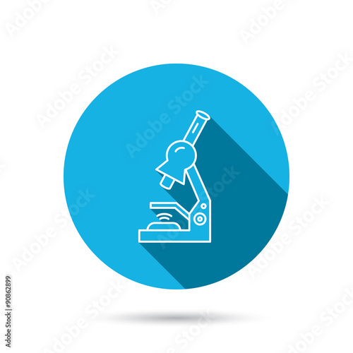 Microscope icon. Medical laboratory equipment.