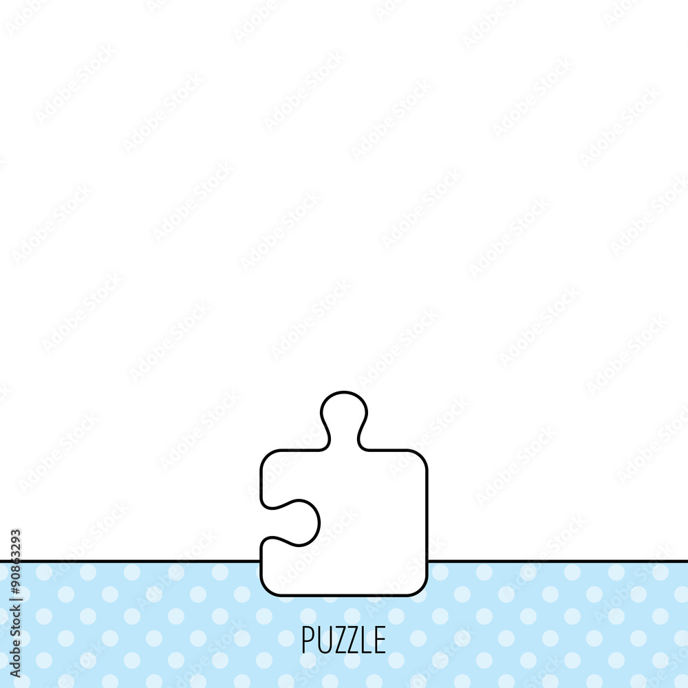 Puzzle icon. Jigsaw logical game sign. Puzzle icon. Jigsaw logical game sign.
