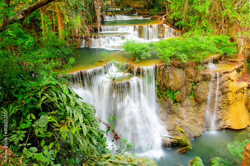 Beautiful waterfall in deep forest.