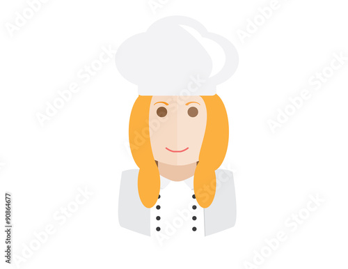 Cook vector avatar. Vector illustration of a kitchener