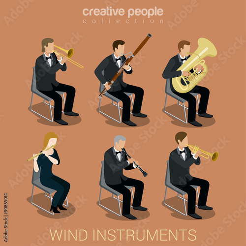 Wind instruments and musicians