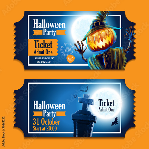 halloween party retro ticket
