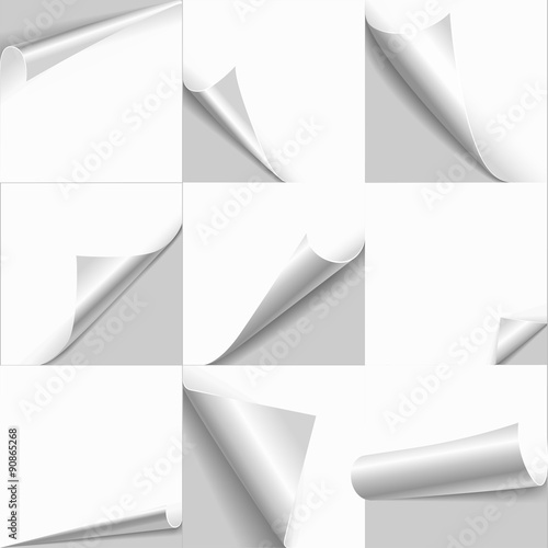 Creative page curl flipped edge paper template set