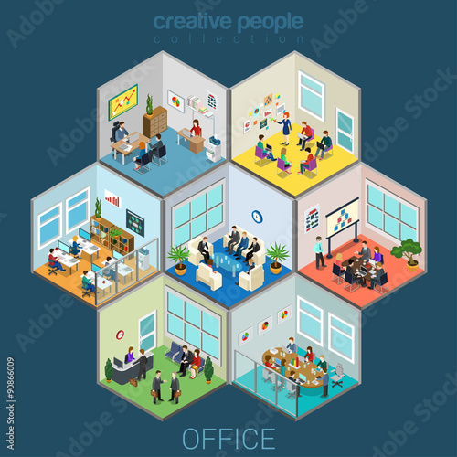 Office interior room cells