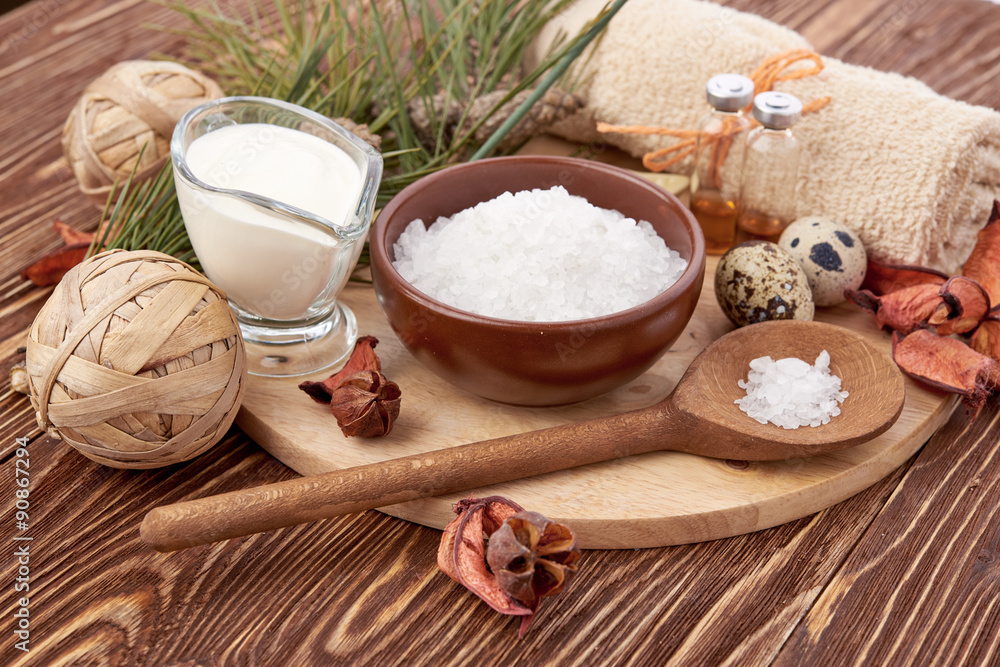 spa stuff on wooden background spa stuff on wooden background